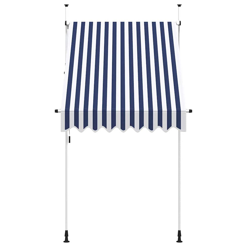 Rankiniu būdu ištraukiama markizė, mėlyni/balti dryžiai, 150cm