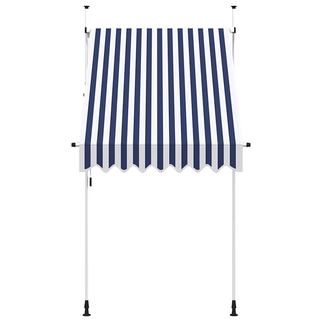Rankiniu būdu ištraukiama markizė, mėlyni/balti dryžiai, 150cm