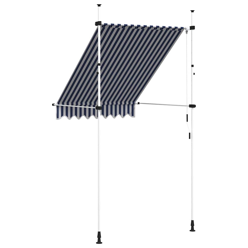 Rankiniu būdu ištraukiama markizė, mėlyni/balti dryžiai, 150cm