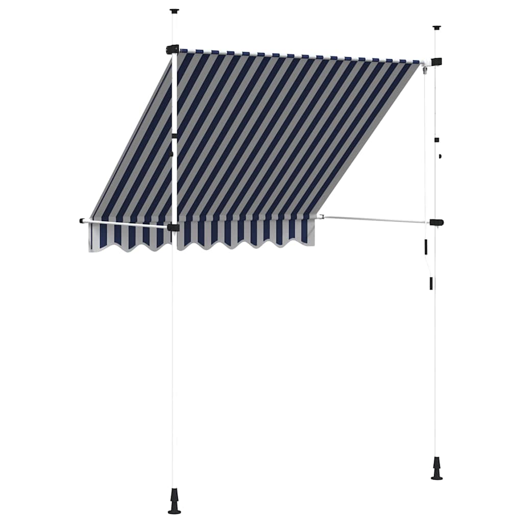 Rankiniu būdu ištraukiama markizė, mėlyni/balti dryžiai, 200cm