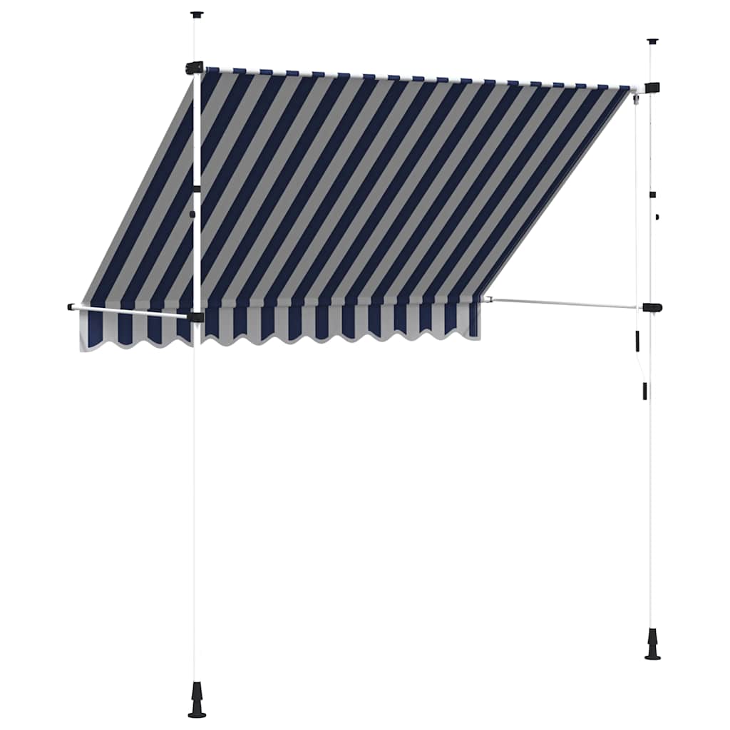 Rankiniu būdu ištraukiama markizė, mėlyni/balti dryžiai, 250cm