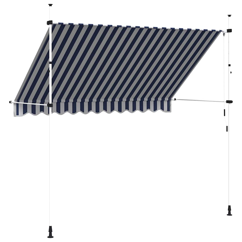 Rankiniu būdu ištraukiama markizė, mėlyni/balti dryžiai, 300cm