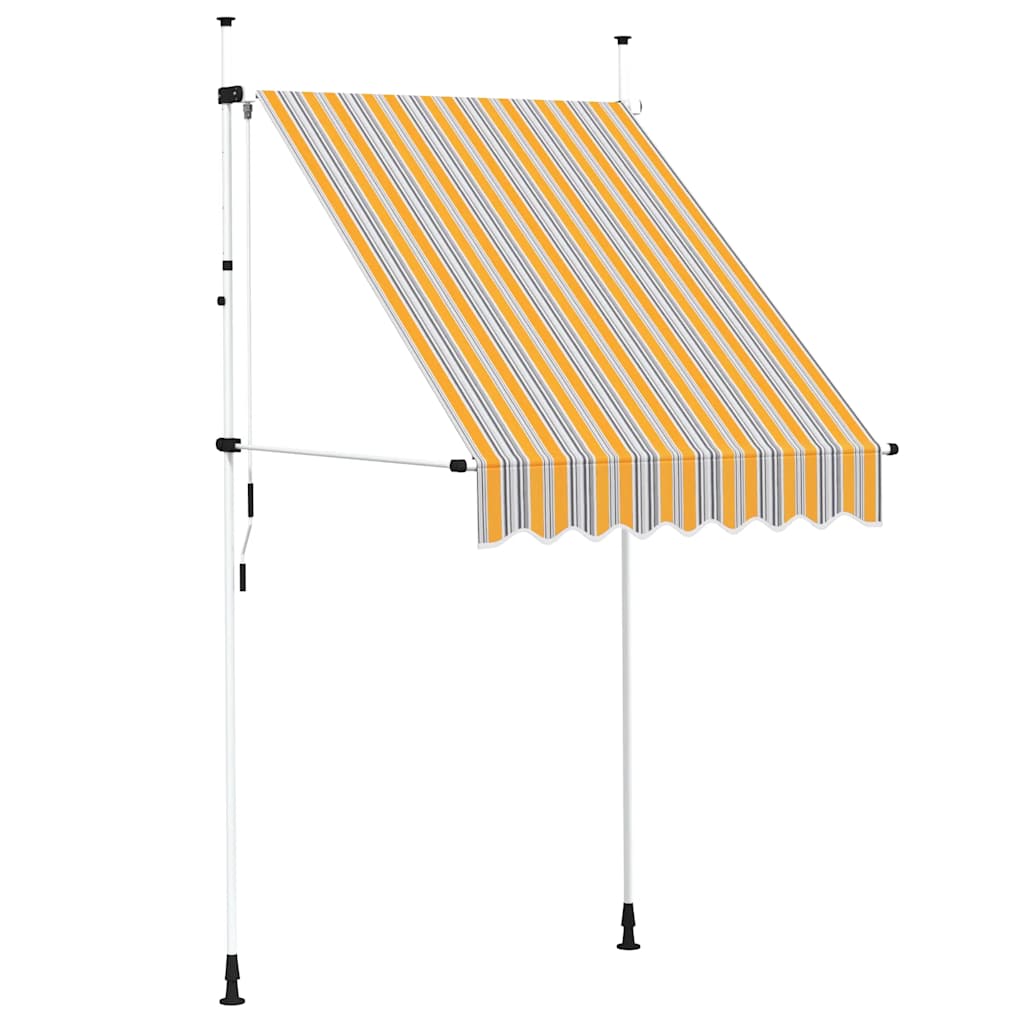 Rankiniu būdu ištraukiama markizė, geltoni/mėlyni dryžiai, 150cm