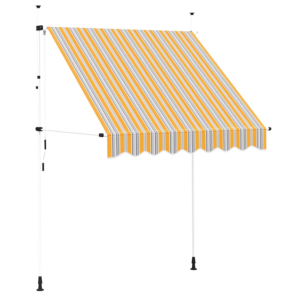 Rankiniu būdu ištraukiama markizė, geltoni/mėlyni dryžiai, 200cm