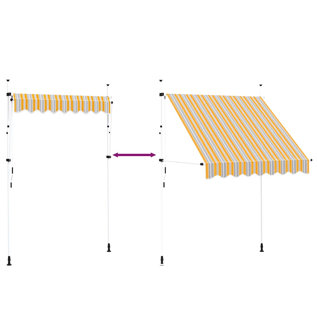 Rankiniu būdu ištraukiama markizė, geltoni/mėlyni dryžiai, 200cm