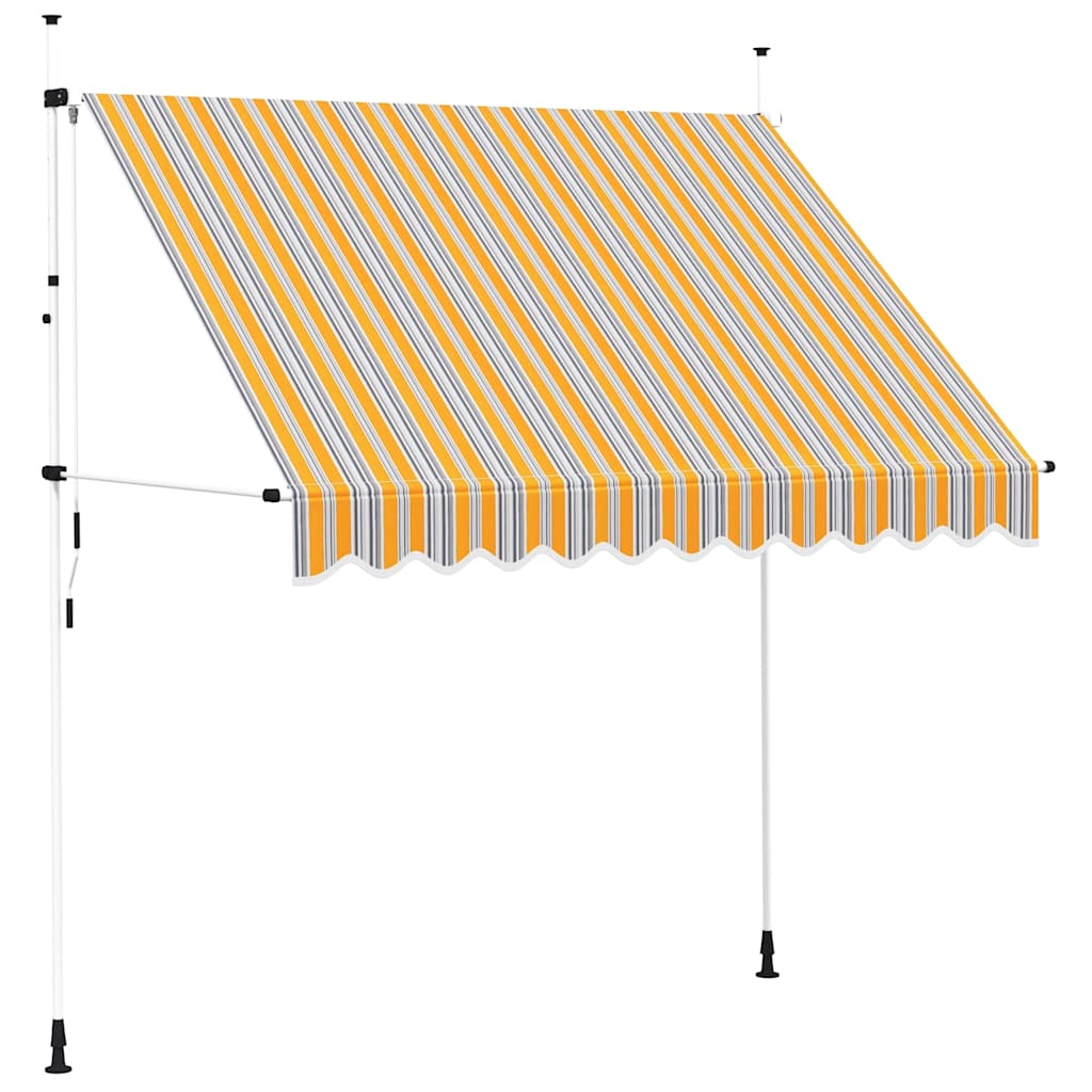 Rankiniu būdu ištraukiama markizė, geltoni/mėlyni dryžiai, 250cm