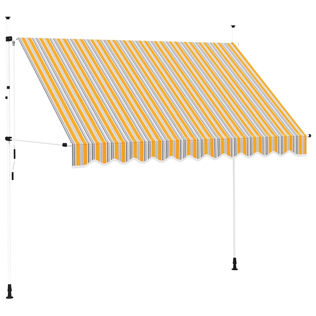 Rankiniu būdu ištraukiama markizė, geltoni/mėlyni dryžiai, 300cm