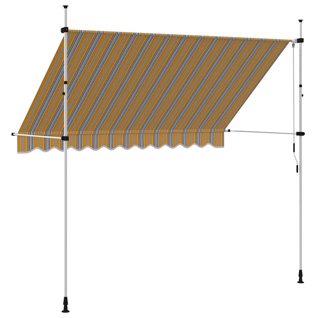 Rankiniu būdu ištraukiama markizė, geltoni/mėlyni dryžiai, 300cm