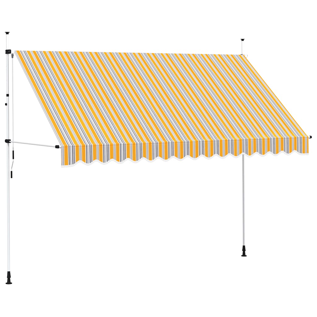 Rankiniu būdu ištraukiama markizė, geltoni/mėlyni dryžiai, 350cm