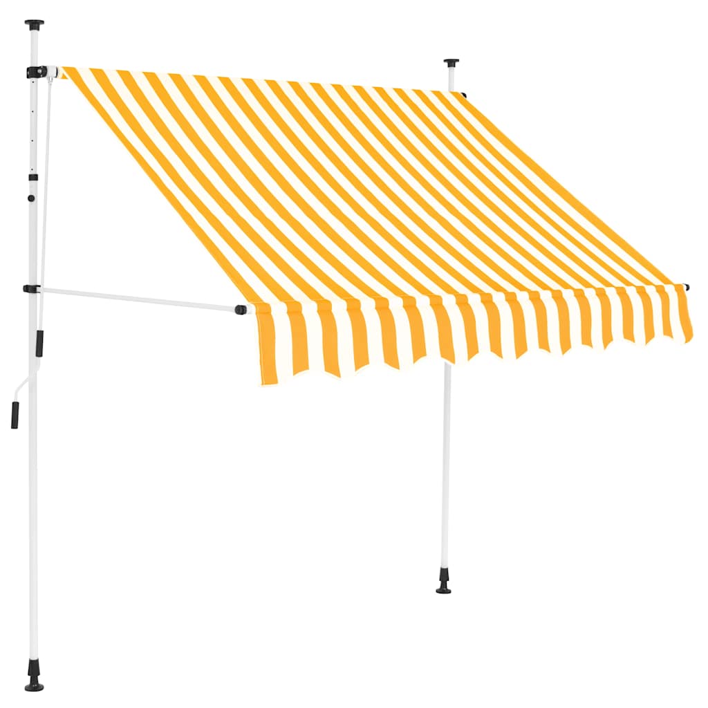 Manuāli izvelkams marķīzs, oranži/baltas svītras, 150 cm