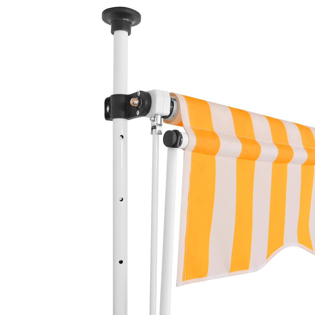 Manuāli izvelkams marķīzs, oranži/baltas svītras, 150 cm