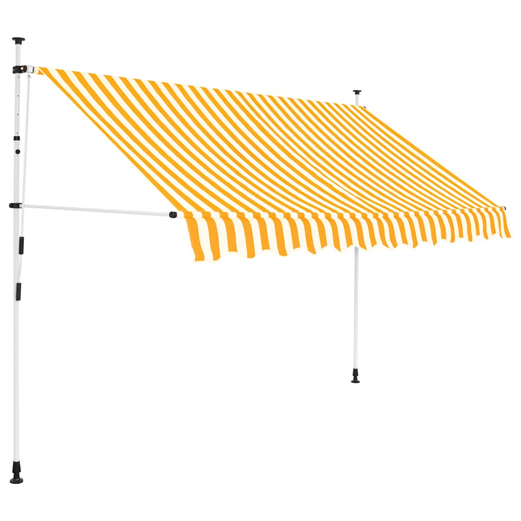 Manuāli izvelkams marķīzs, oranži/baltas svītras, 250 cm