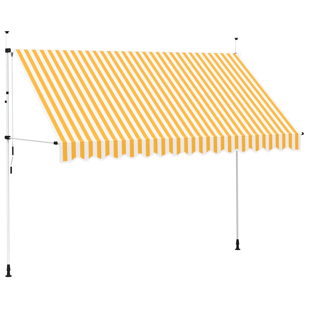 Rankiniu būdu ištraukiama markizė, oranžiniai/balti dryžiai, 350cm