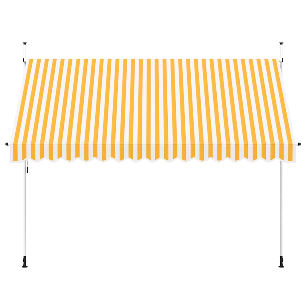 Manuāli izvelkams marķīzs, oranži/baltas svītras, 350cm