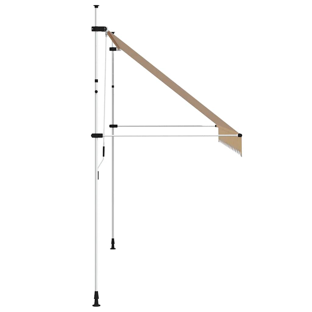 Rankiniu būdu ištraukiama markizė, oranžiniai/balti dryžiai, 350cm