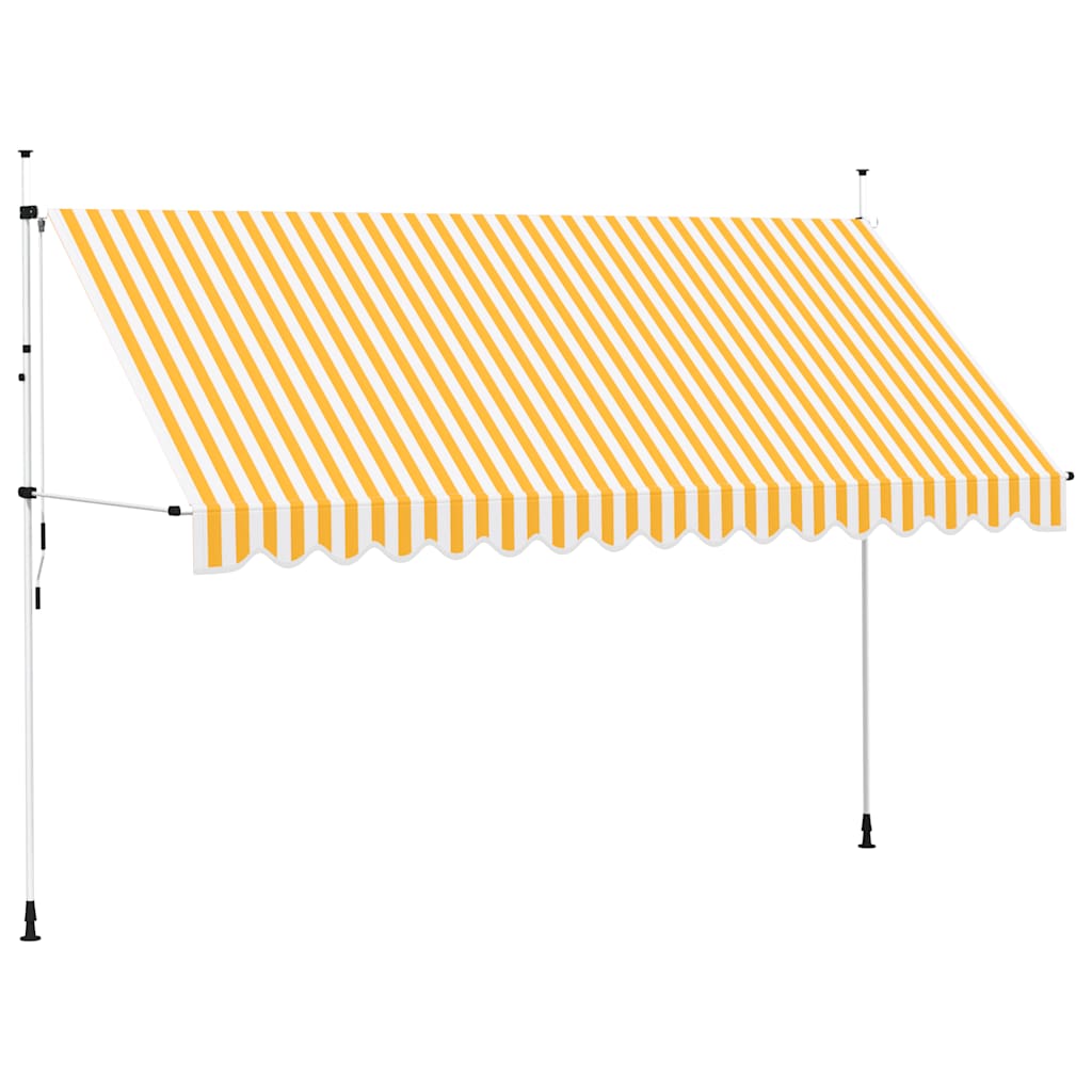 Rankiniu būdu ištraukiama markizė, oranžiniai/balti dryžiai, 400cm