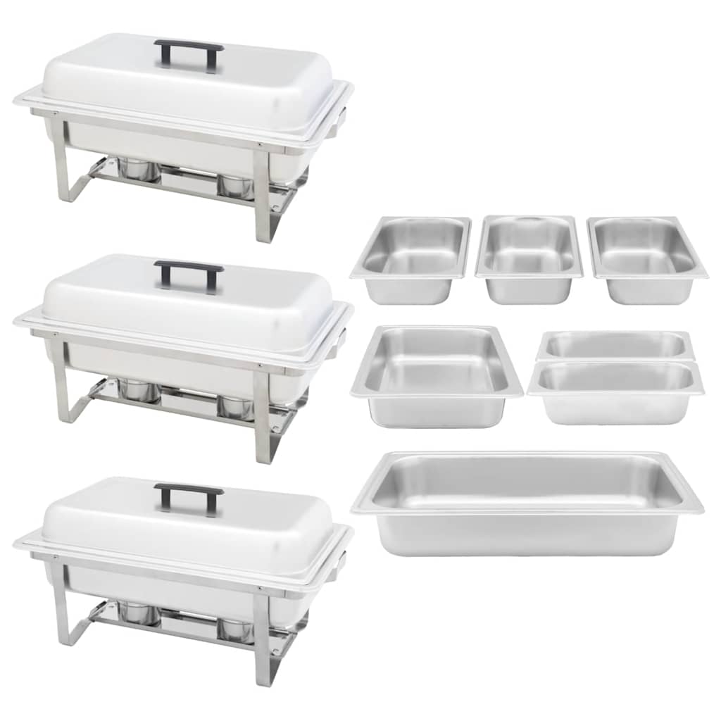 3-piece chafing dish set, stainless steel
