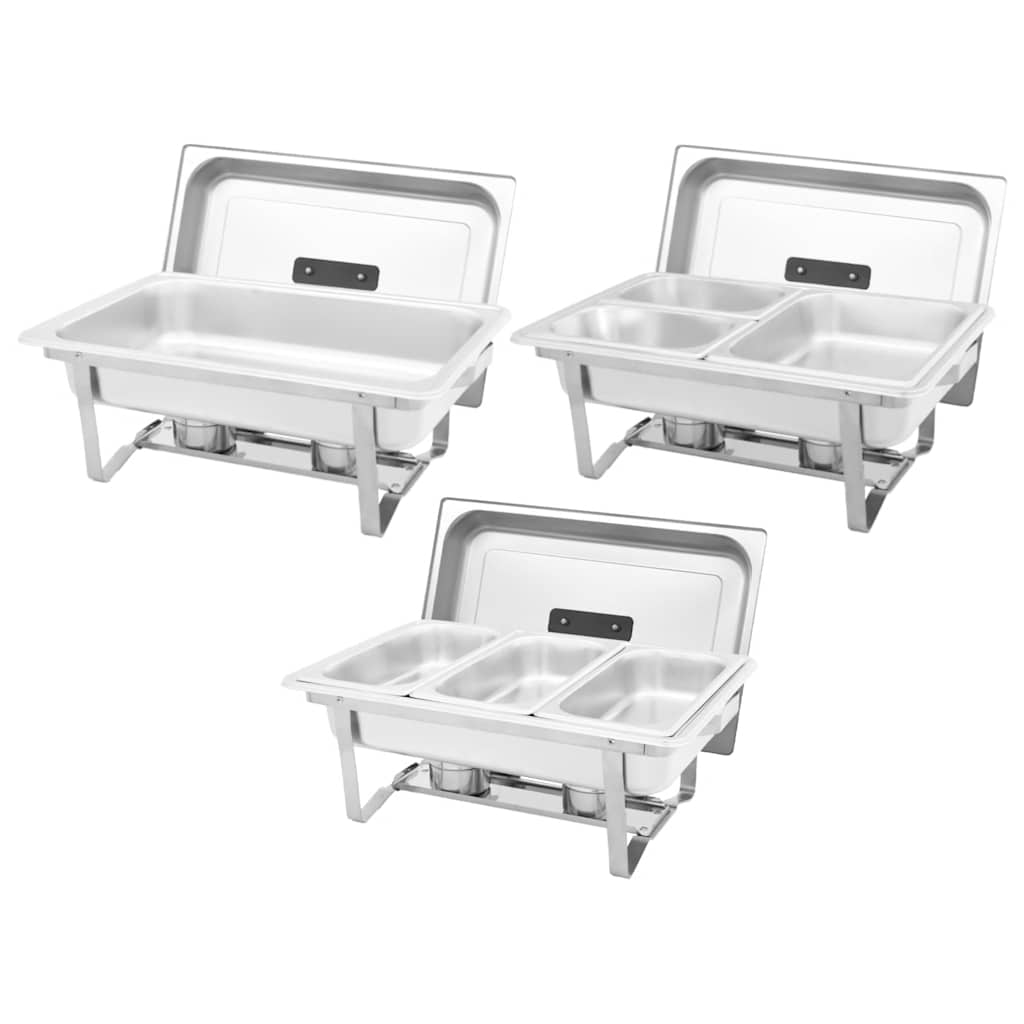 3-piece chafing dish set, stainless steel