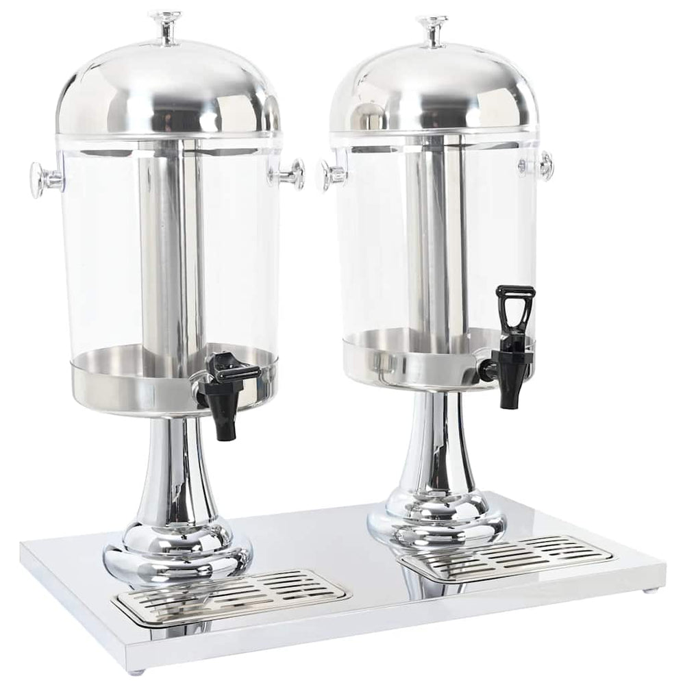 Double juice dispenser, stainless steel, 2x8 l