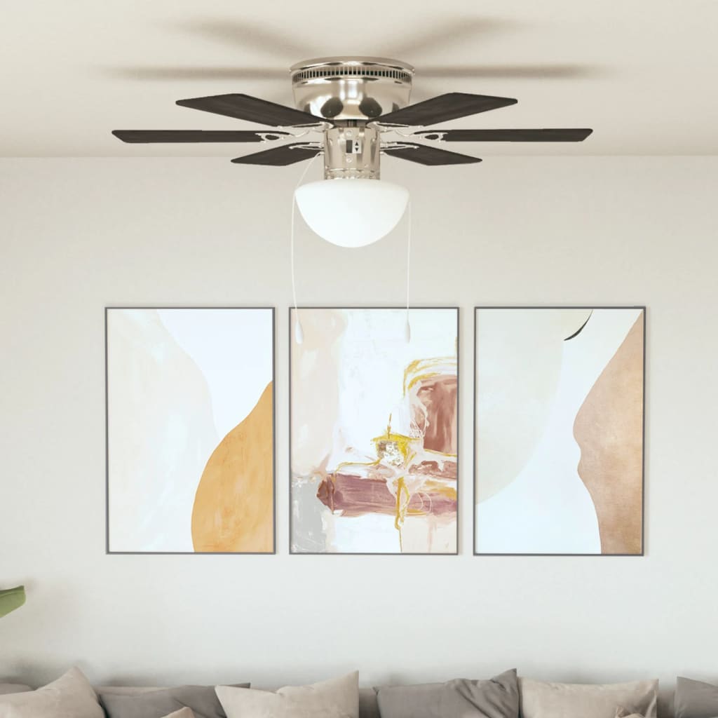 Greznas griestu ventilators ar gaismekli, 82 cm, tumši brūns