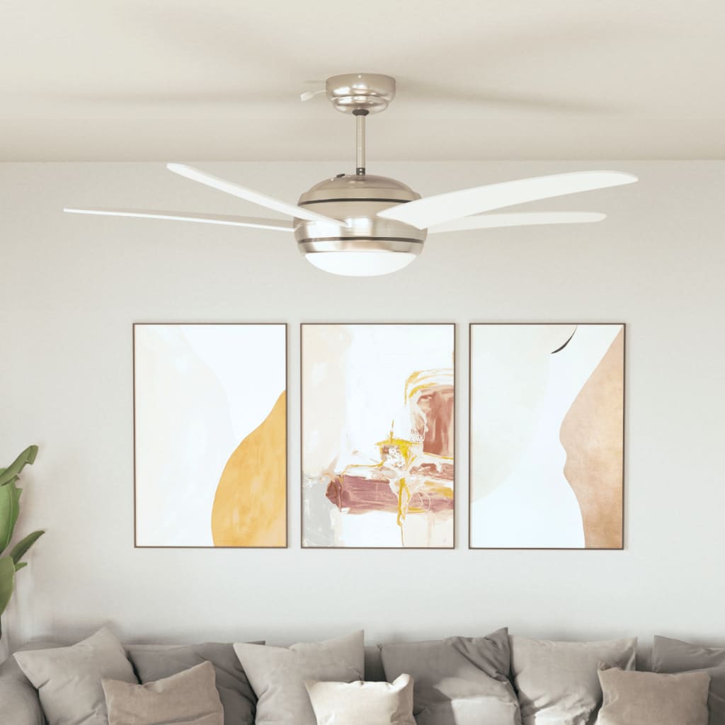 Dekoratīvs griestu ventilators ar gaismu, 128cm, balts