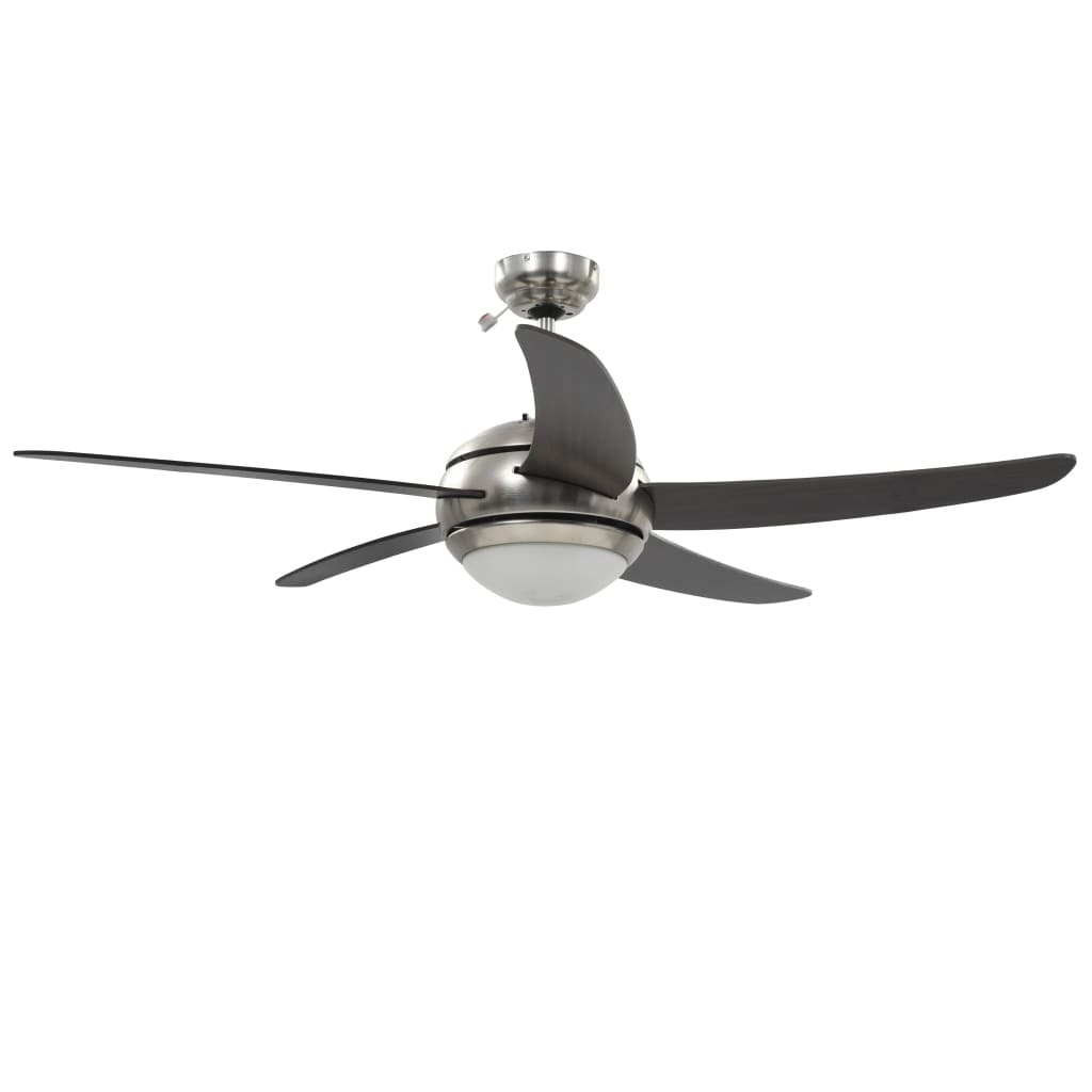 Ornate ceiling fan with light, 128cm, brown