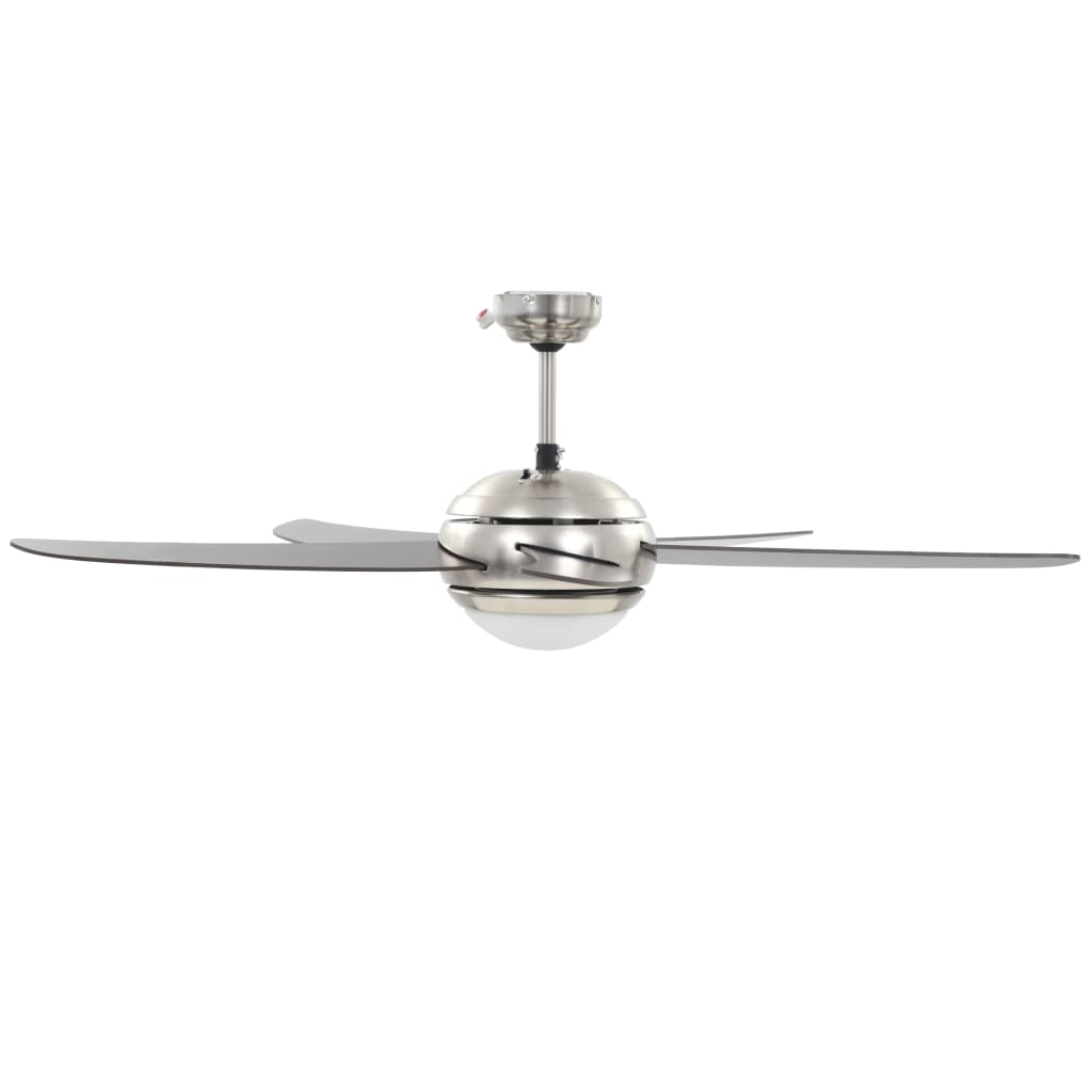Ornate ceiling fan with light, 128cm, brown
