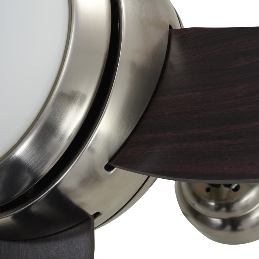 Ornate ceiling fan with light, 128cm, brown
