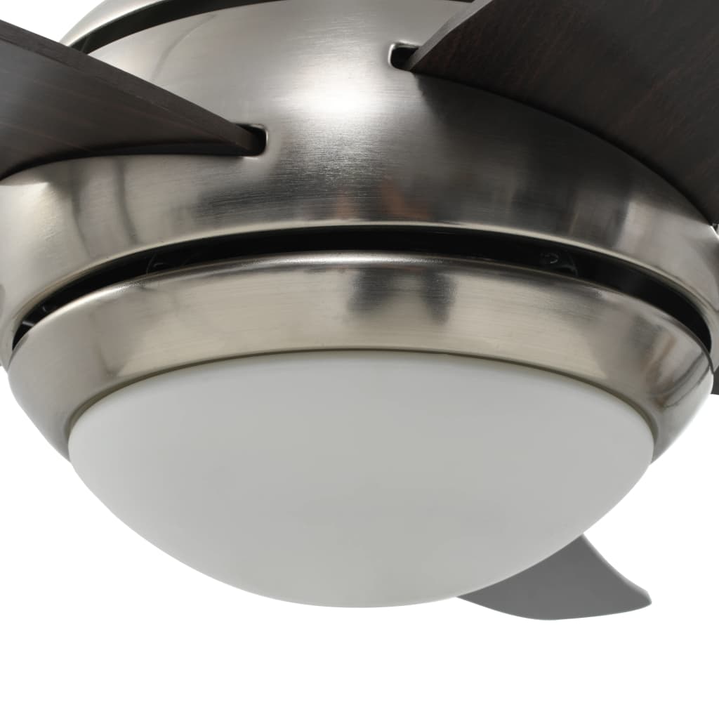 Ornate ceiling fan with light, 128cm, brown