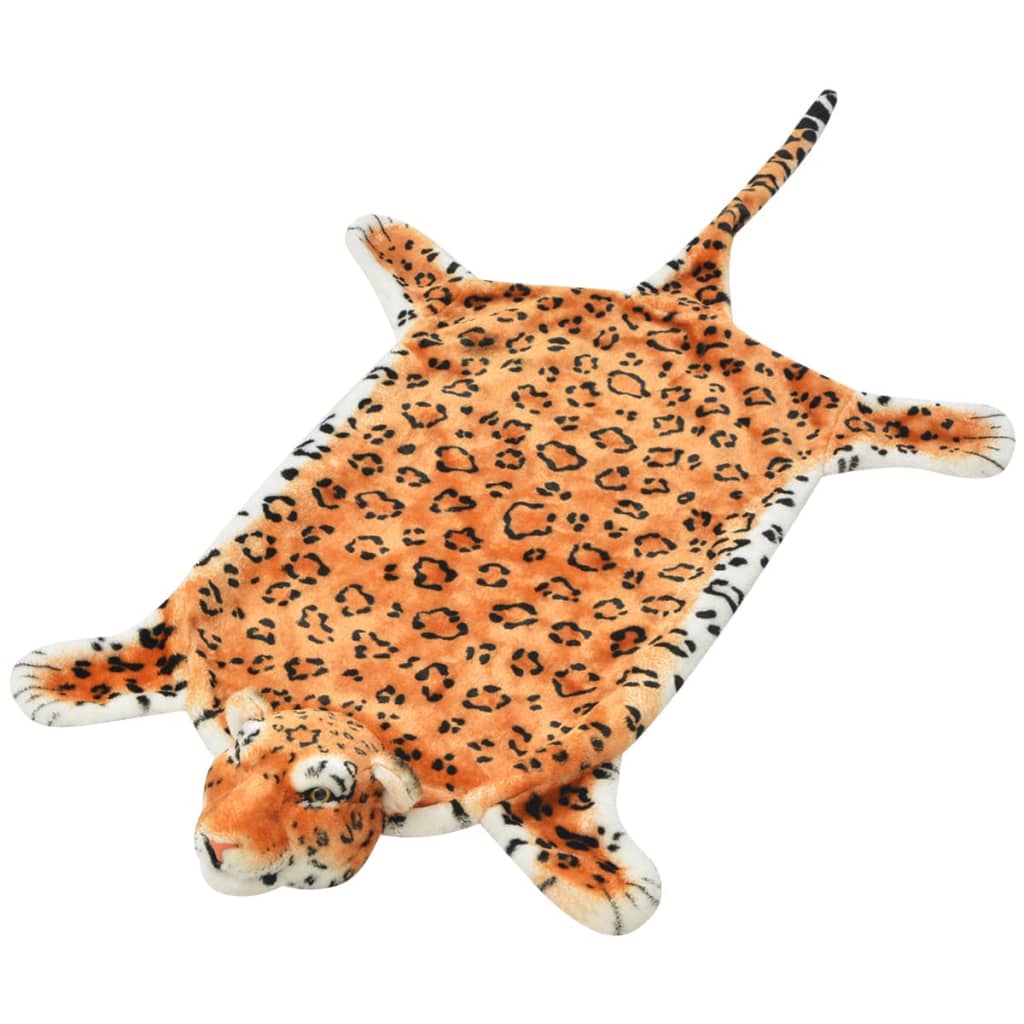 Leopard rug, plush, 139 cm, brown