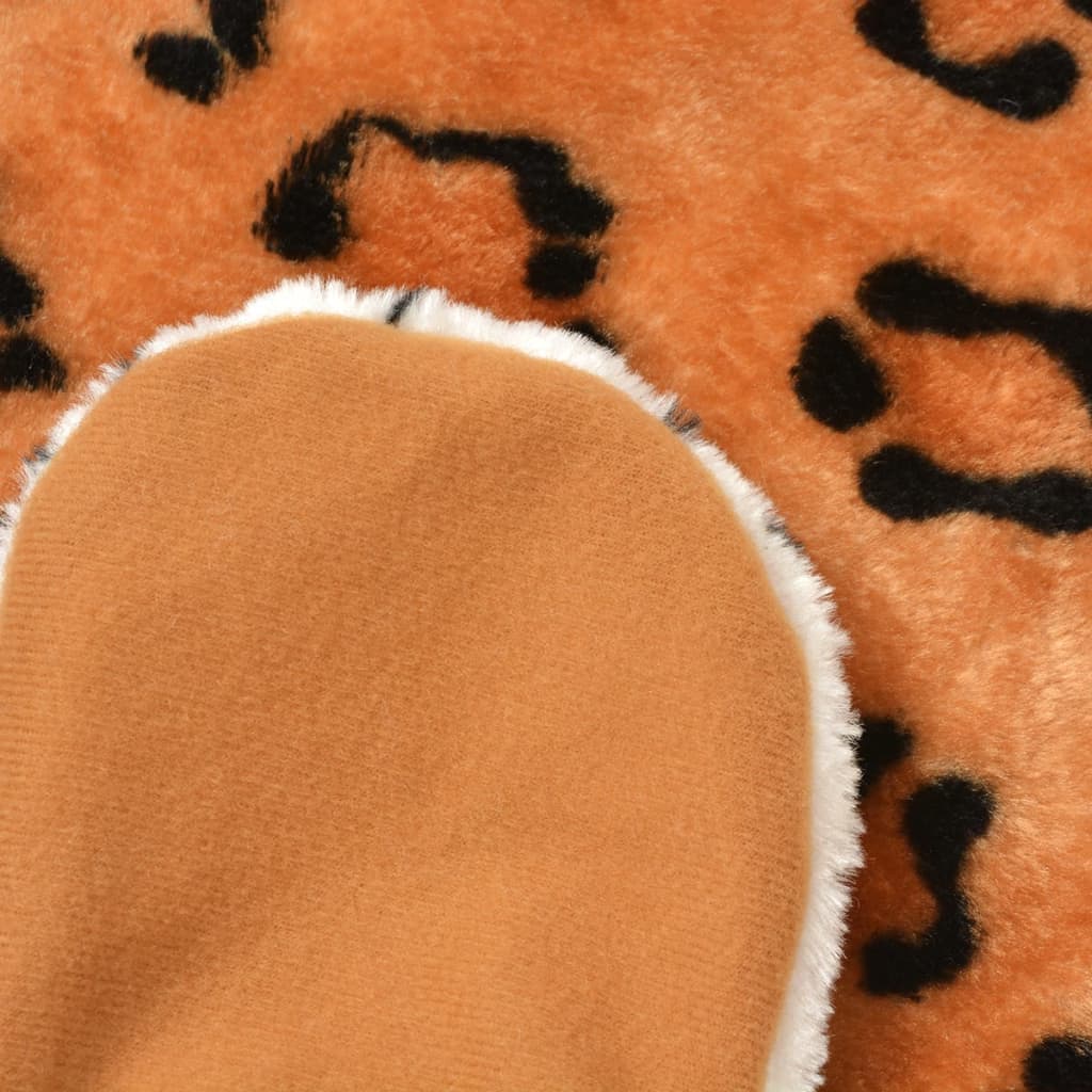 Leopard rug, plush, 139 cm, brown