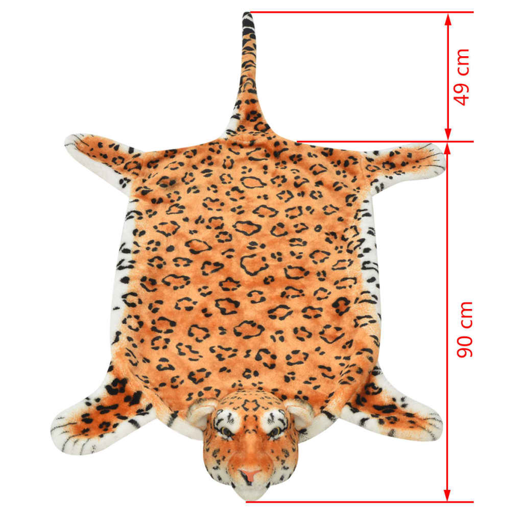 Leopard rug, plush, 139 cm, brown