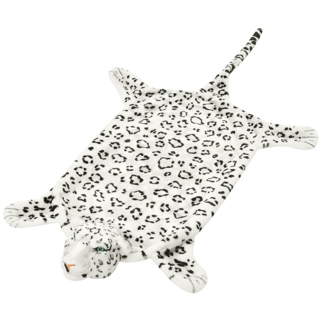 Paklājs leopards, plīša, 139 cm, balts