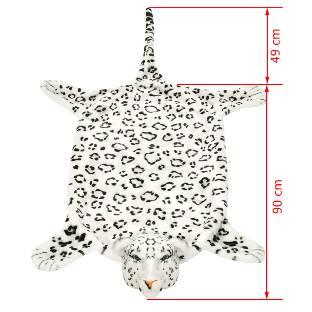 Paklājs leopards, plīša, 139 cm, balts