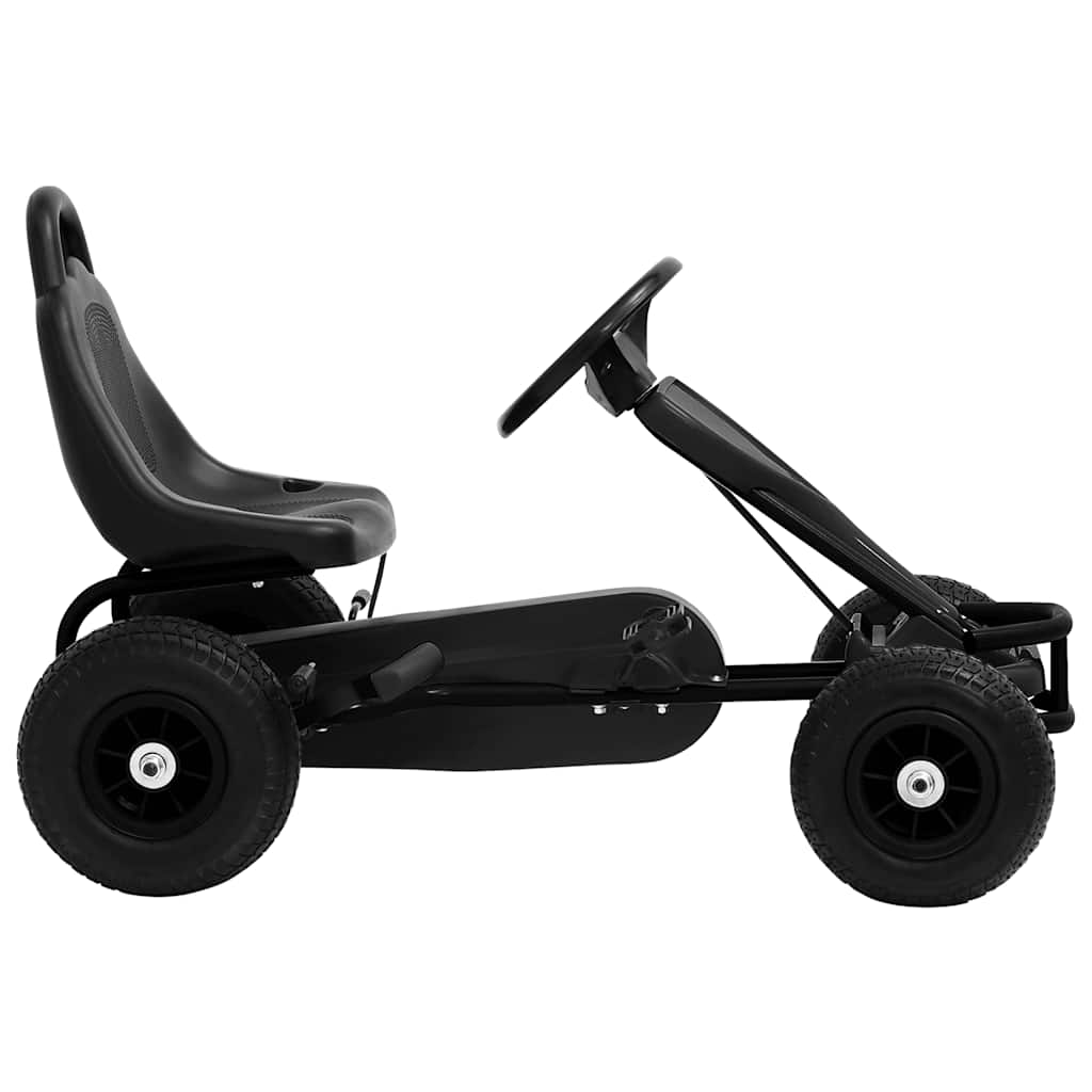 Ar kartings ar pneimatiskajām riepām, melns