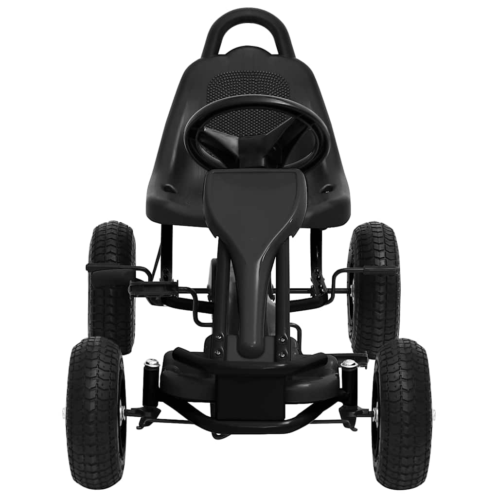 Pedal go-kart with pneumatic tires, black