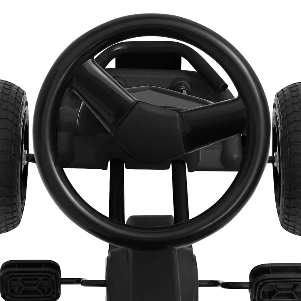 Pedal go-kart with pneumatic tires, black