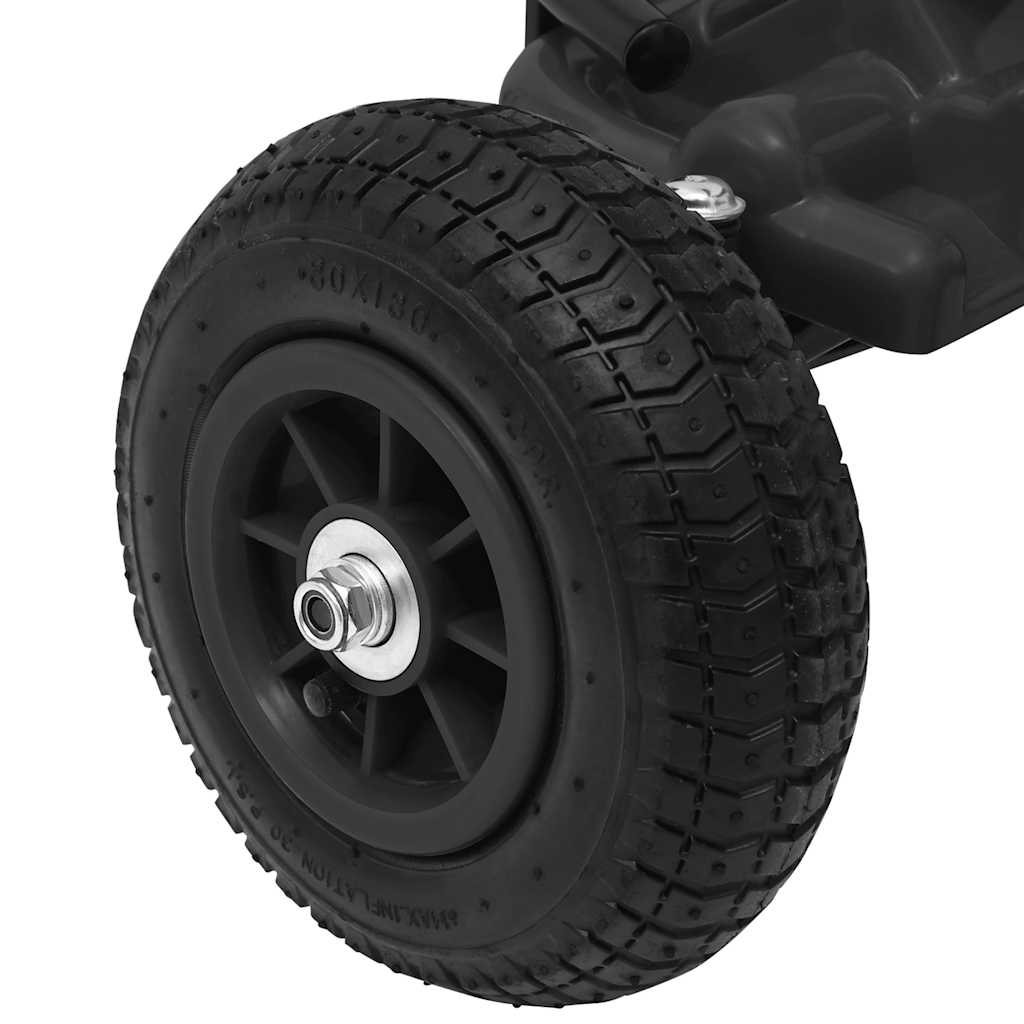 Pedal go-kart with pneumatic tires, black