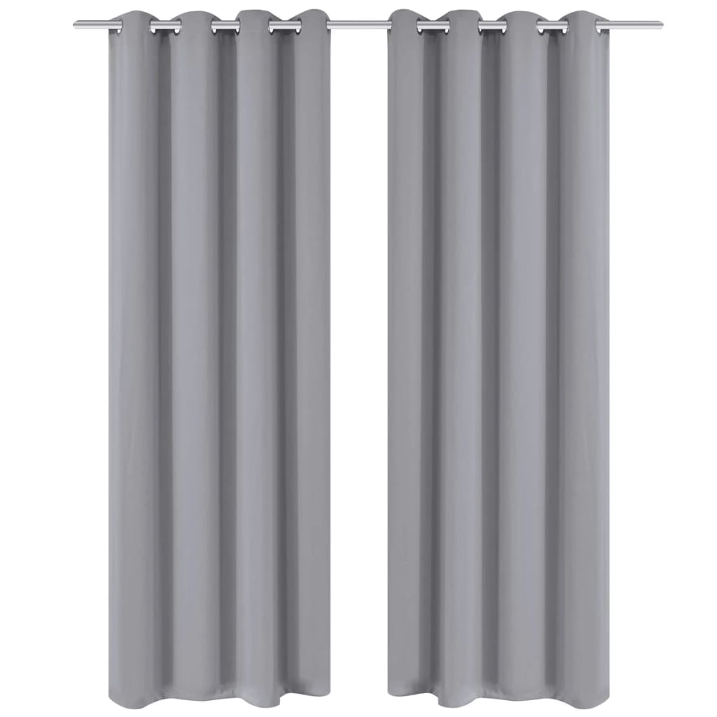 Blackout curtains with metal eyelets, 2 pcs., 135x175cm, grey