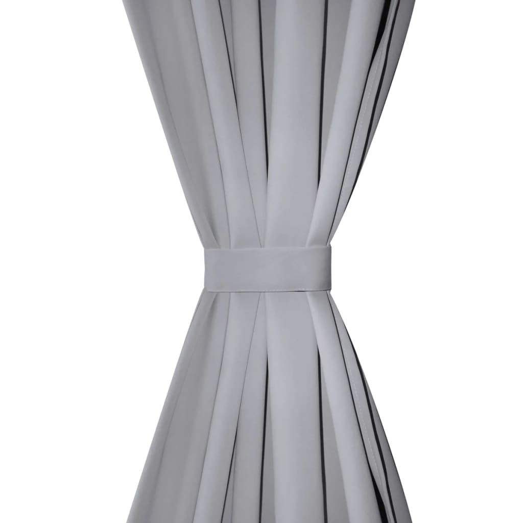 Blackout curtains with metal eyelets, 2 pcs., 135x175cm, grey