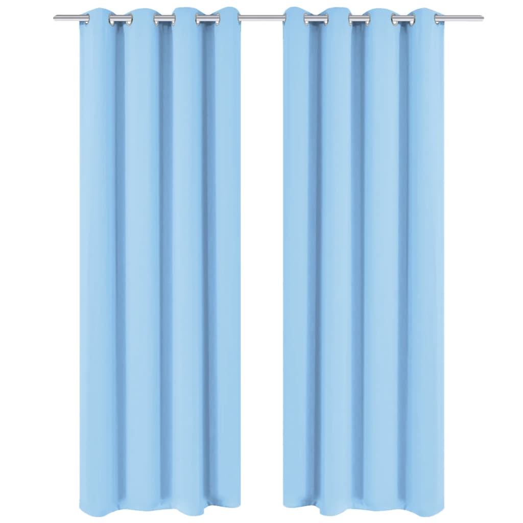 Blackout curtains with metal eyelets, 2pcs, 135x175cm, turquoise.