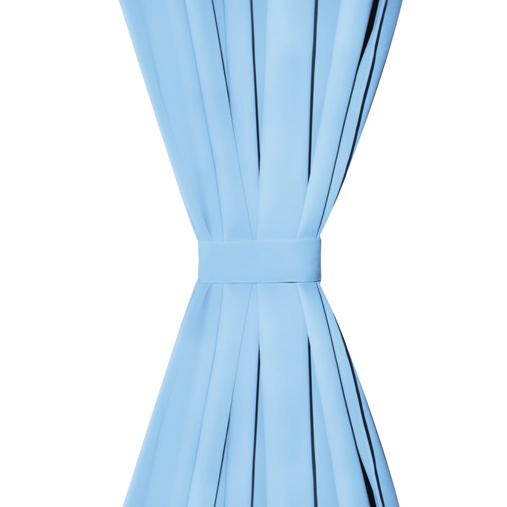 Blackout curtains with metal eyelets, 2pcs, 135x175cm, turquoise.