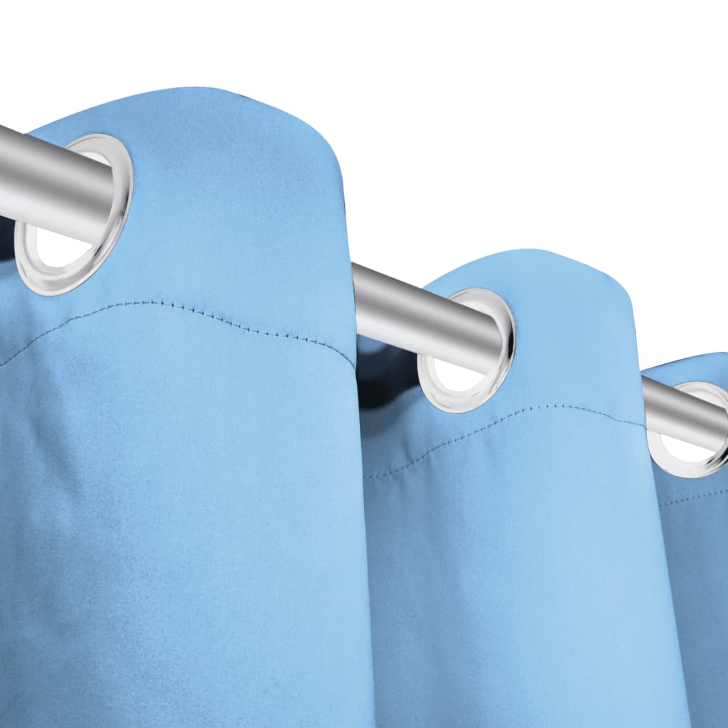 Blackout curtains with metal eyelets, 2pcs, 135x175cm, turquoise.