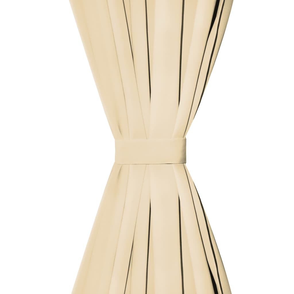Mikro satino užuolaidos su kilpomis, 2vnt., 140x245cm, kreminės