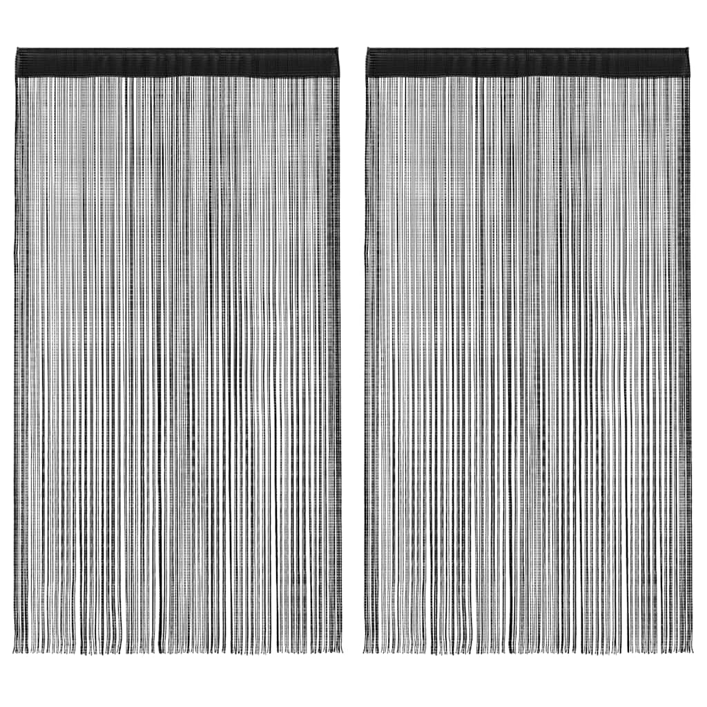 Virvelinės užuolaidos, 2vnt., 100x250cm, juodos spalvos