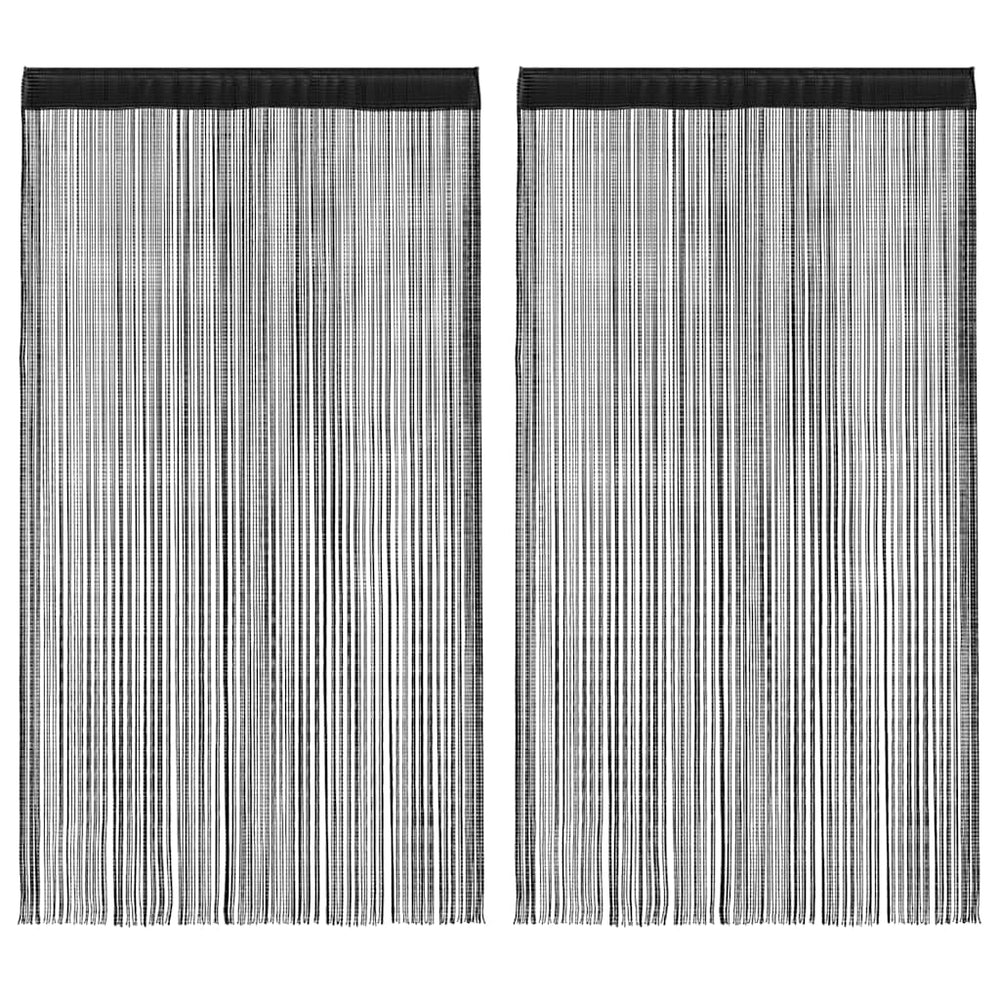 Virvelinės užuolaidos, 2vnt., 100x250cm, juodos spalvos