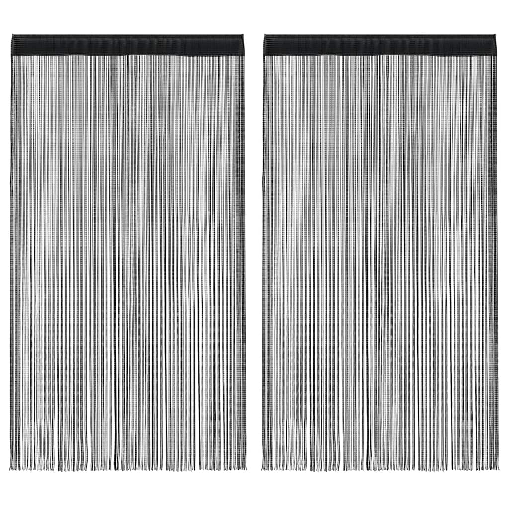 Virvelinės užuolaidos, 2vnt., 140x250cm, juodos spalvos