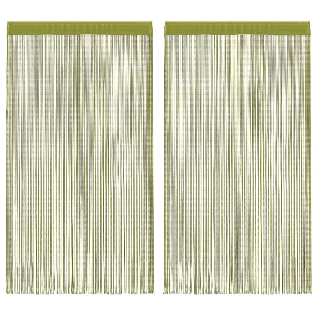 Virvelinės užuolaidos, 2vnt., 100x250cm, žalios spalvos
