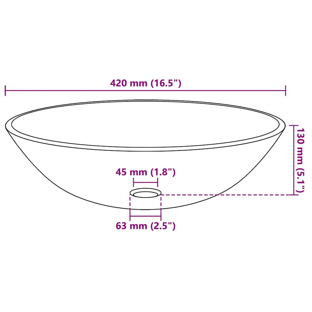 Rūdīta stikla izlietne, 42 cm, brūna