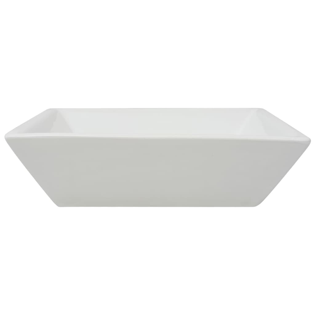 Basin, square, ceramic, white, 41.5x41.5x12 cm
